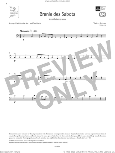 Branle des Sabots (Grade 1, A2, from the ABRSM Cello Syllabus from 2024)
