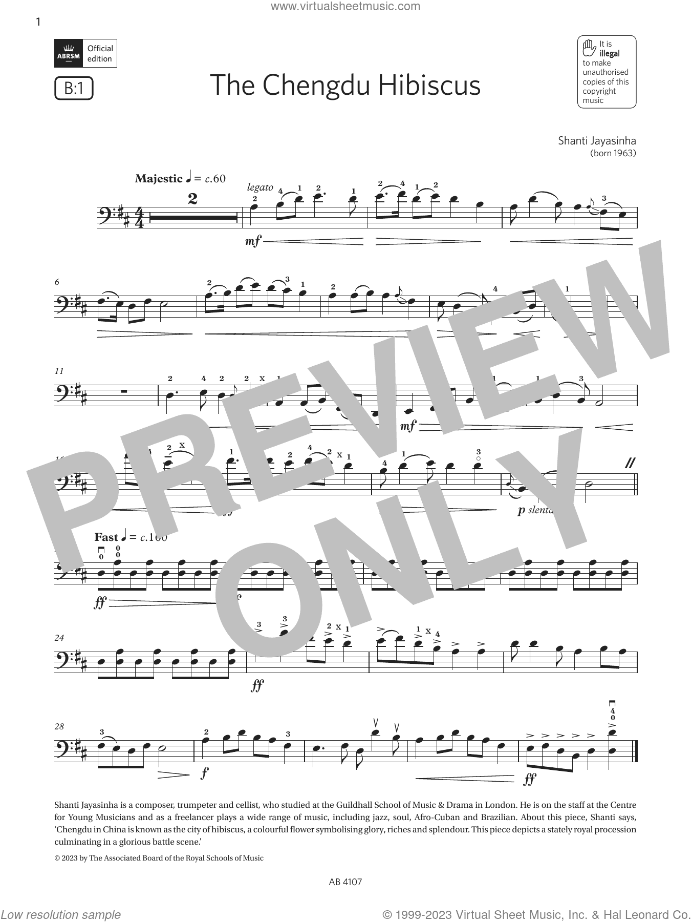 The Chengdu Hibiscus (Grade 4, B1, from the ABRSM Cello Syllabus from 2024)