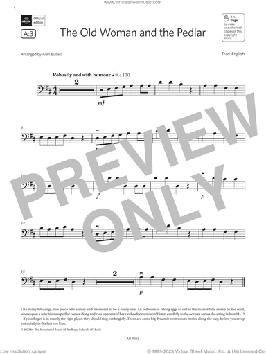 The Old Woman and the Pedlar (Grade Initial, A3, from the ABRSM Cello Syllabus from 2024)