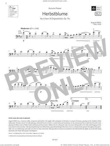 Herbstblume (Grade 4, B2, from the ABRSM Cello Syllabus from 2024)