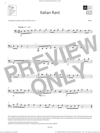 Italian Rant (Grade 2, A2, from the ABRSM Cello Syllabus from 2024)
