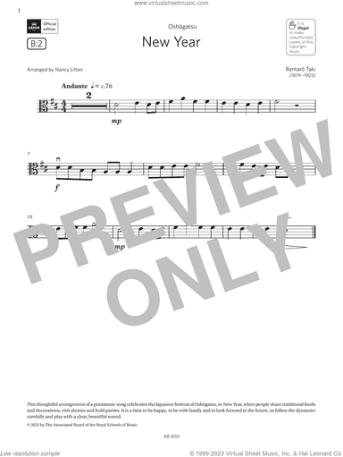 New Year (Grade Initial, B2, from the ABRSM Viola Syllabus from 2024)
