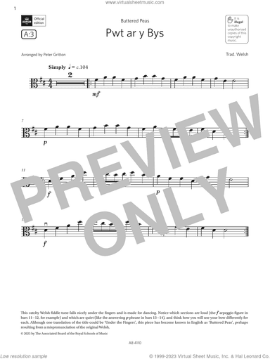 Pwt ar y Bys (Grade Initial, A3, from the ABRSM Viola Syllabus from 2024)