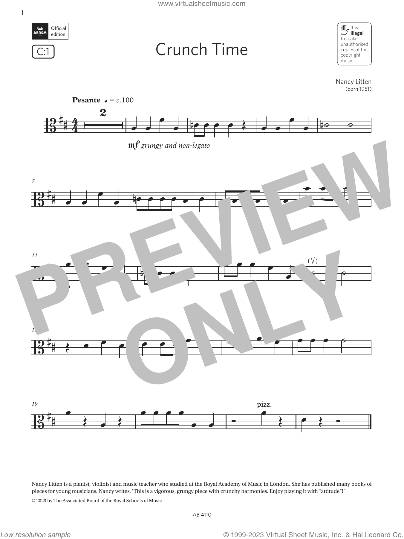 Crunch Time (Grade Initial, C1, from the ABRSM Viola Syllabus from 2024)