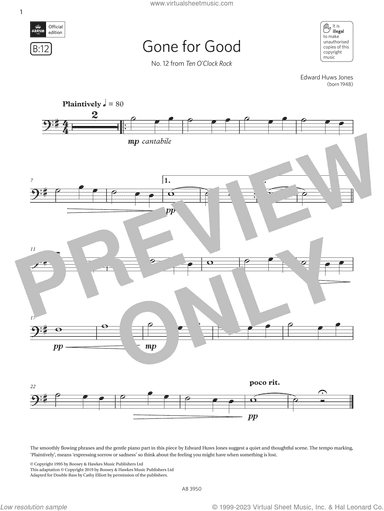 Gone for Good (Grade Initial, B12, from the ABRSM Double Bass Syllabus from 2024)