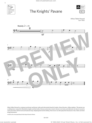 The Knights' Pavane (Grade Initial, B3, from the ABRSM Double Bass Syllabus from 2024)