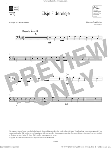Elsje Fiderelsje (Grade Initial, A1, from the ABRSM Double Bass Syllabus from 2024)