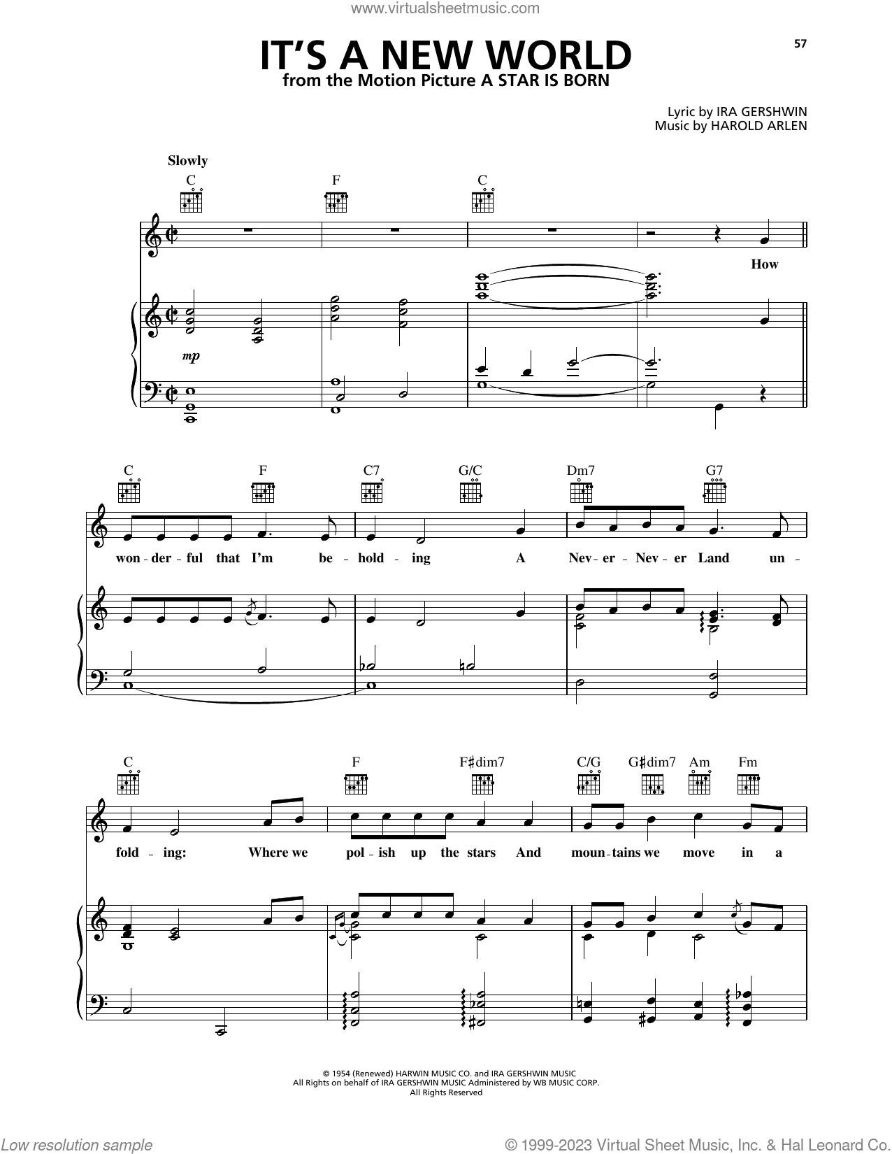 It's A New World (from A Star Is Born) (1954)
