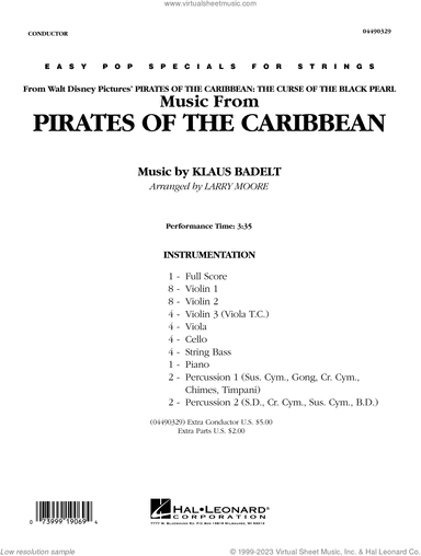 Music from Pirates Of The Caribbean (arr. Larry Moore)