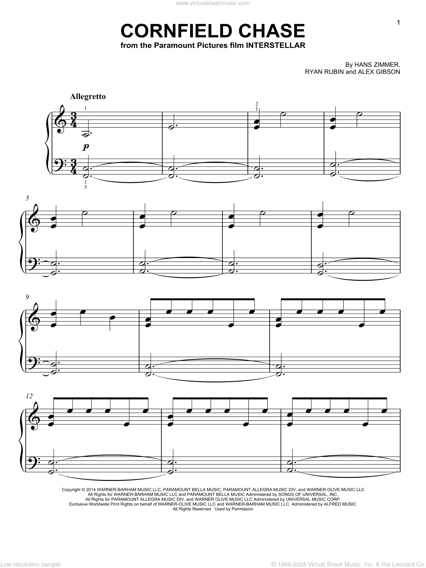 Cornfield Chase (from Interstellar), (easy)