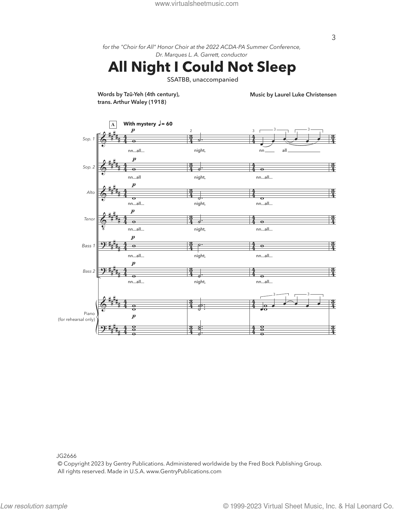 All Night I Could Not Sleep