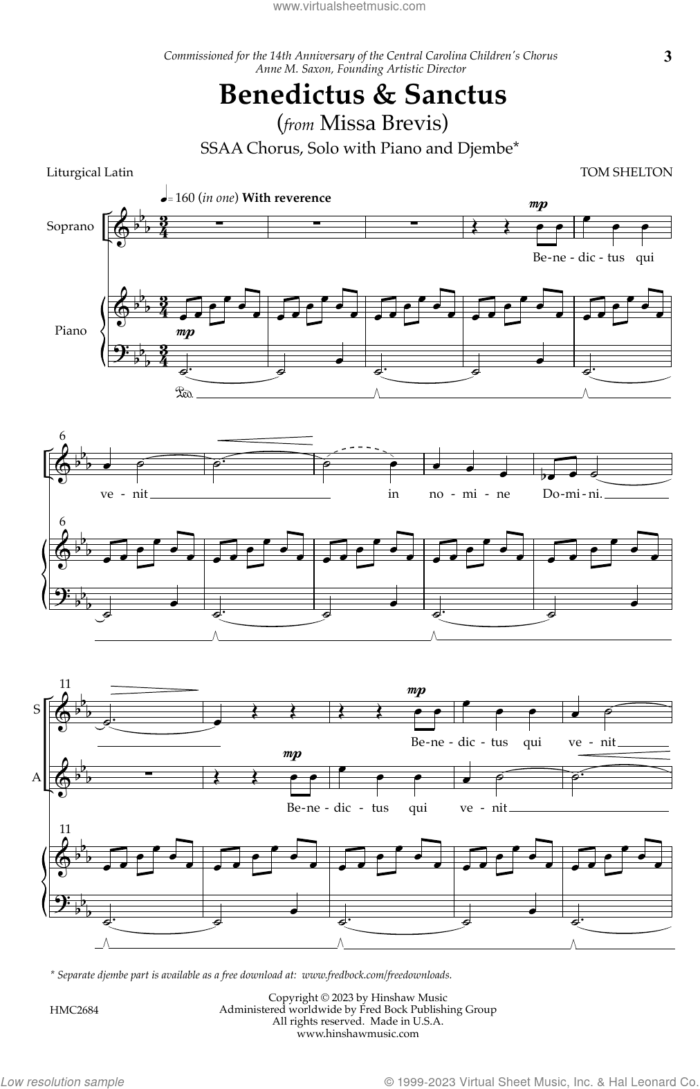 Benedictus and Sanctus (from Missa Brevis)
