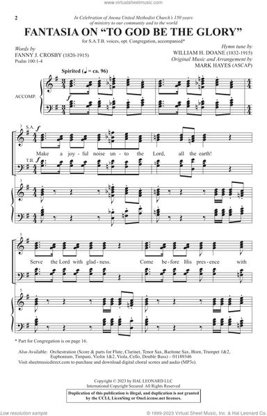 Fantasia On "To God Be The Glory"