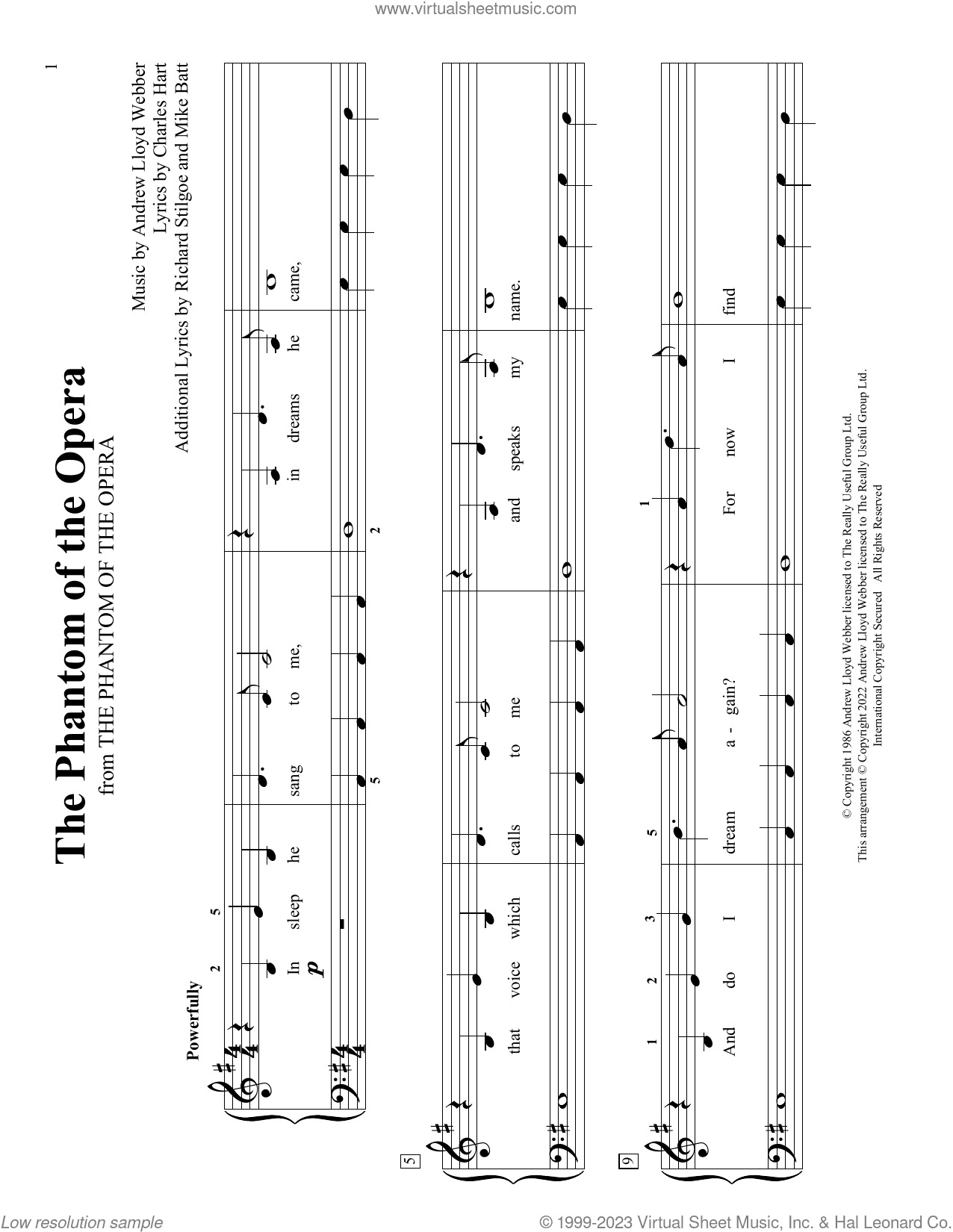 The Phantom Of The Opera (arr. Christopher Hussey)