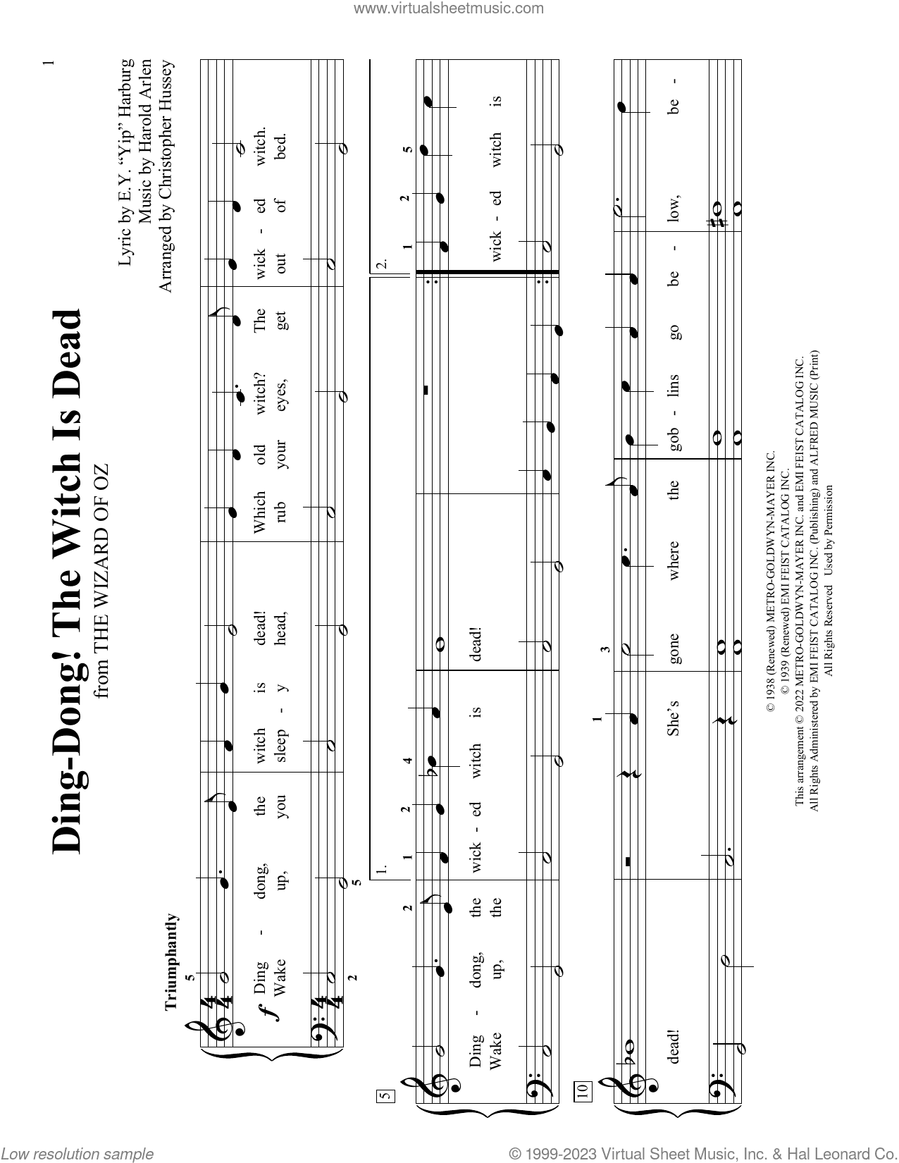 Ding-Dong! The Witch Is Dead (from The Wizard Of Oz) (arr. Christopher Hussey)
