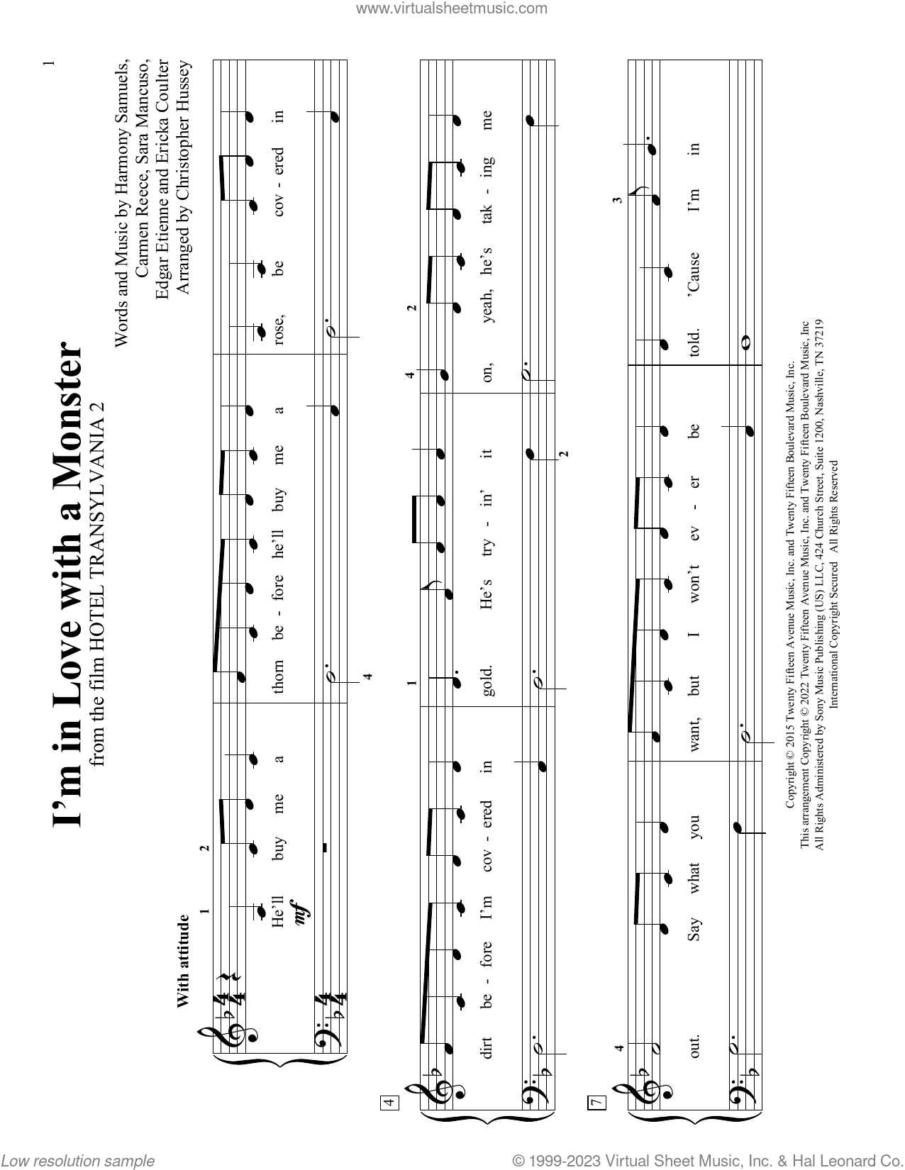 I'm In Love With A Monster (arr. Christopher Hussey)