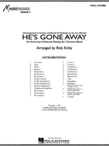 He's Gone Away (An American Folktune Setting for Concert Band)