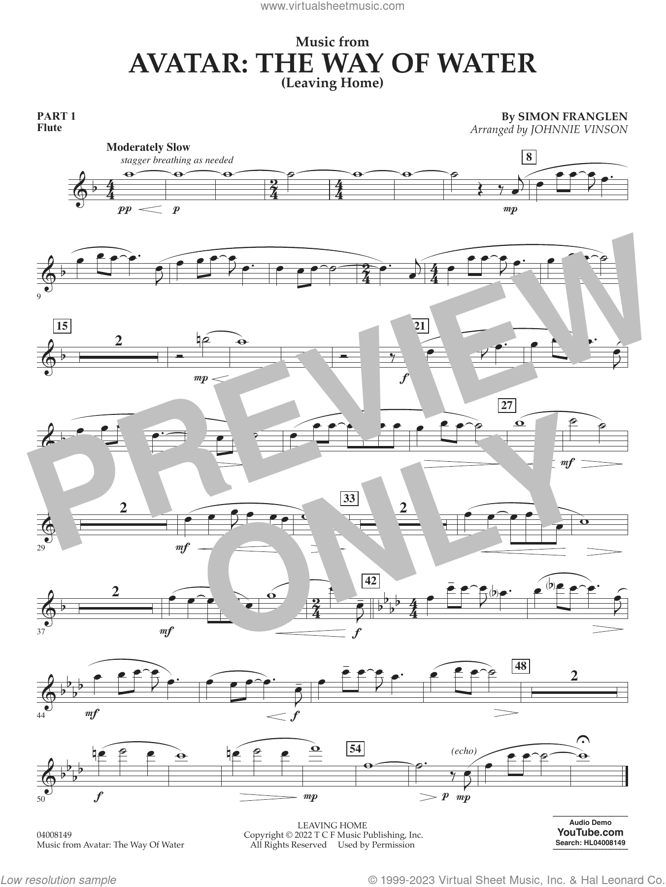 Music from Avatar: The Way Of Water (Leaving Home) (arr. Vinson)