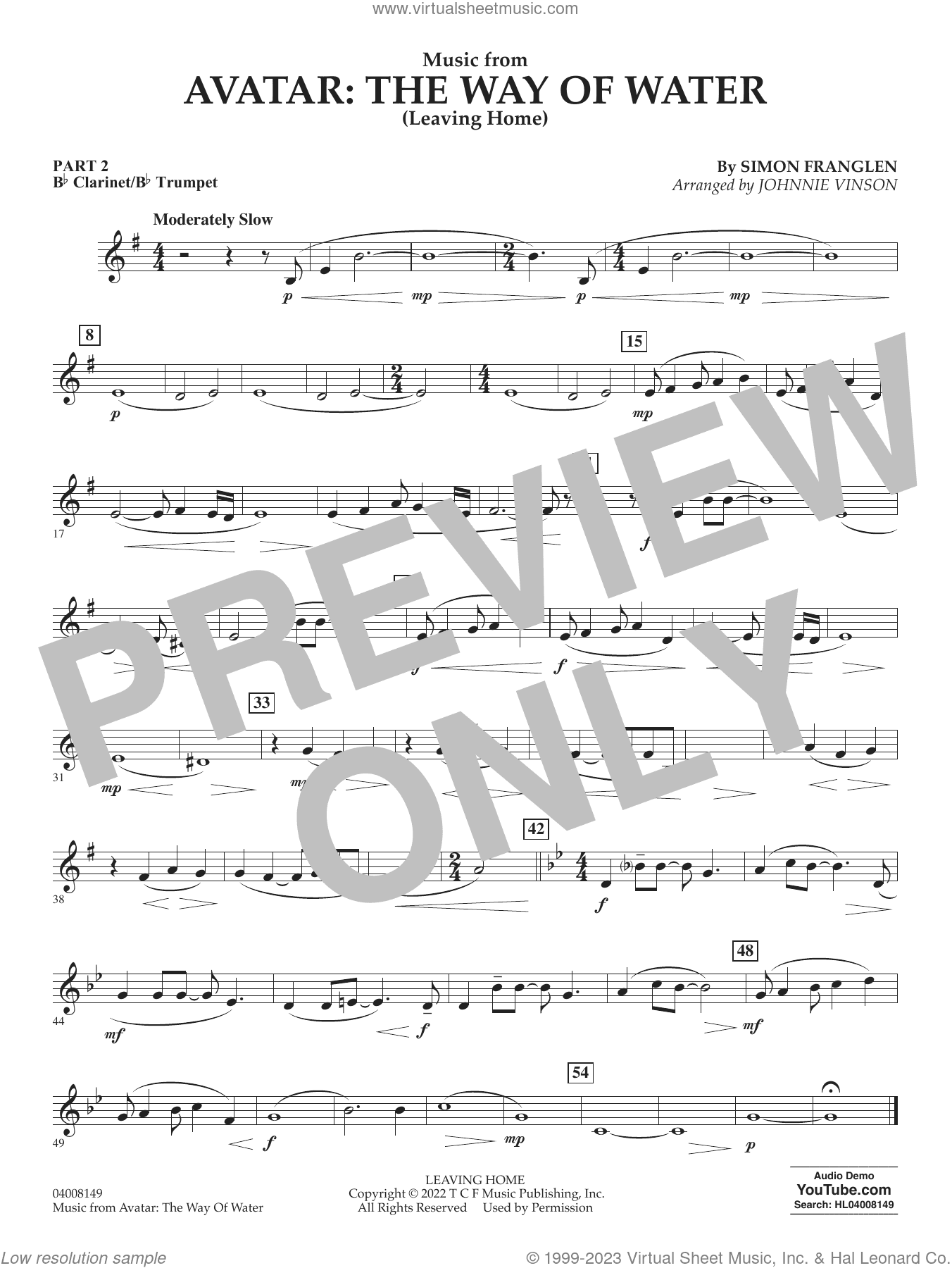 Music from Avatar: The Way Of Water (Leaving Home) (arr. Vinson)