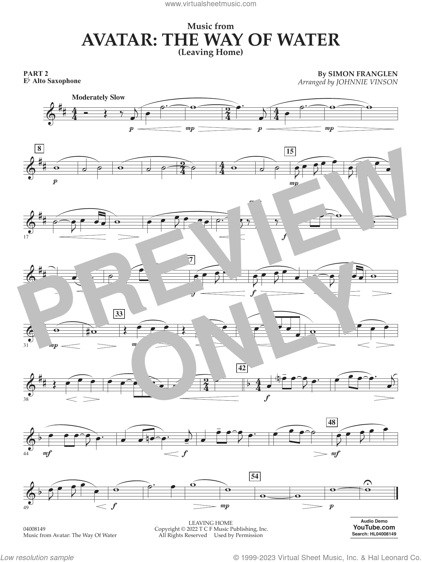 Music from Avatar: The Way Of Water (Leaving Home) (arr. Vinson)