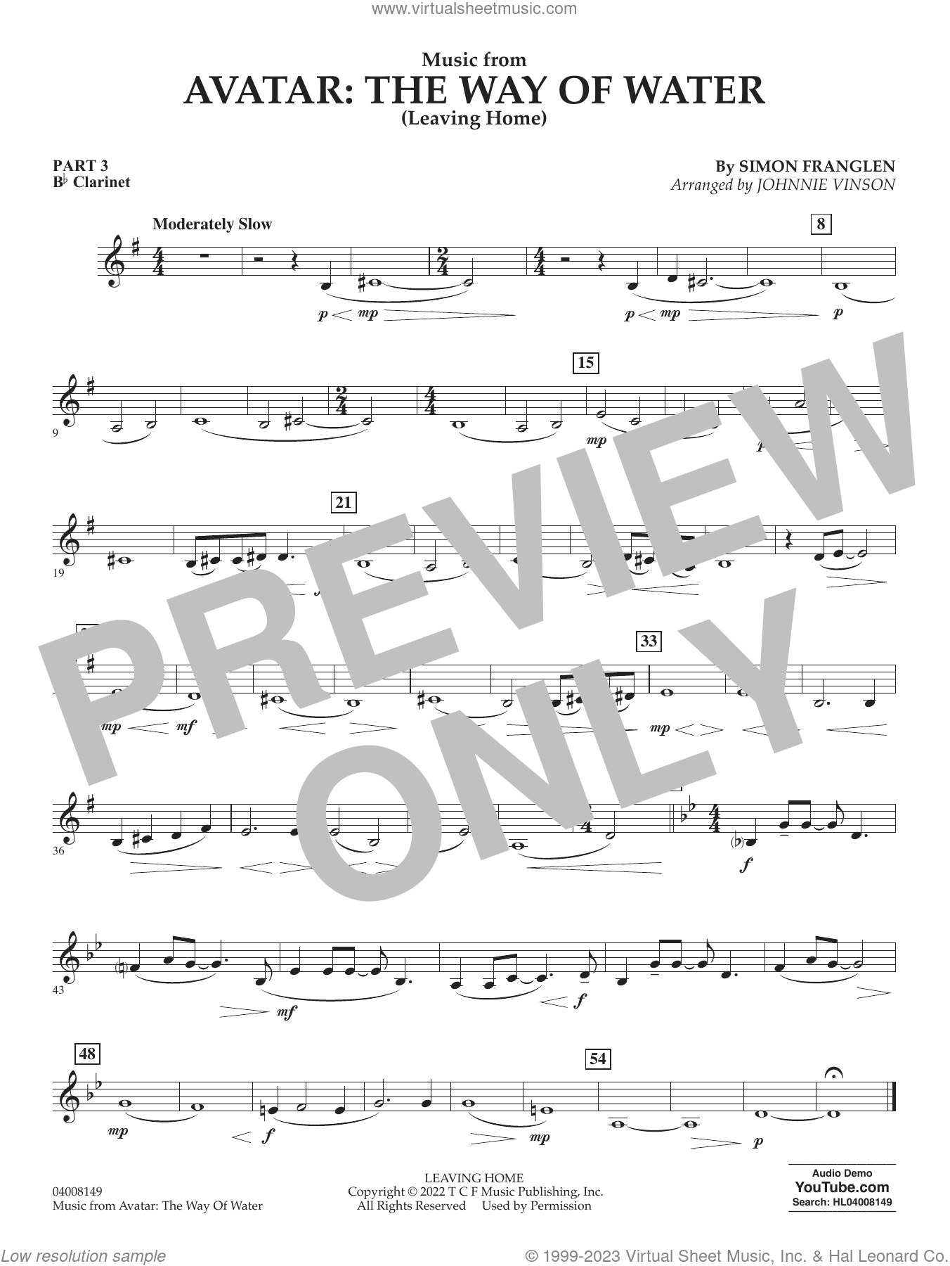 Music from Avatar: The Way Of Water (Leaving Home) (arr. Vinson)