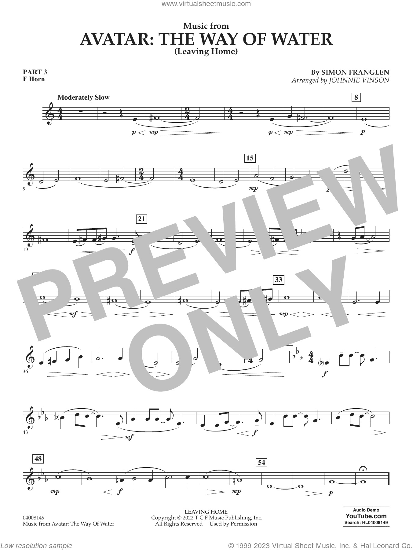 Music from Avatar: The Way Of Water (Leaving Home) (arr. Vinson)
