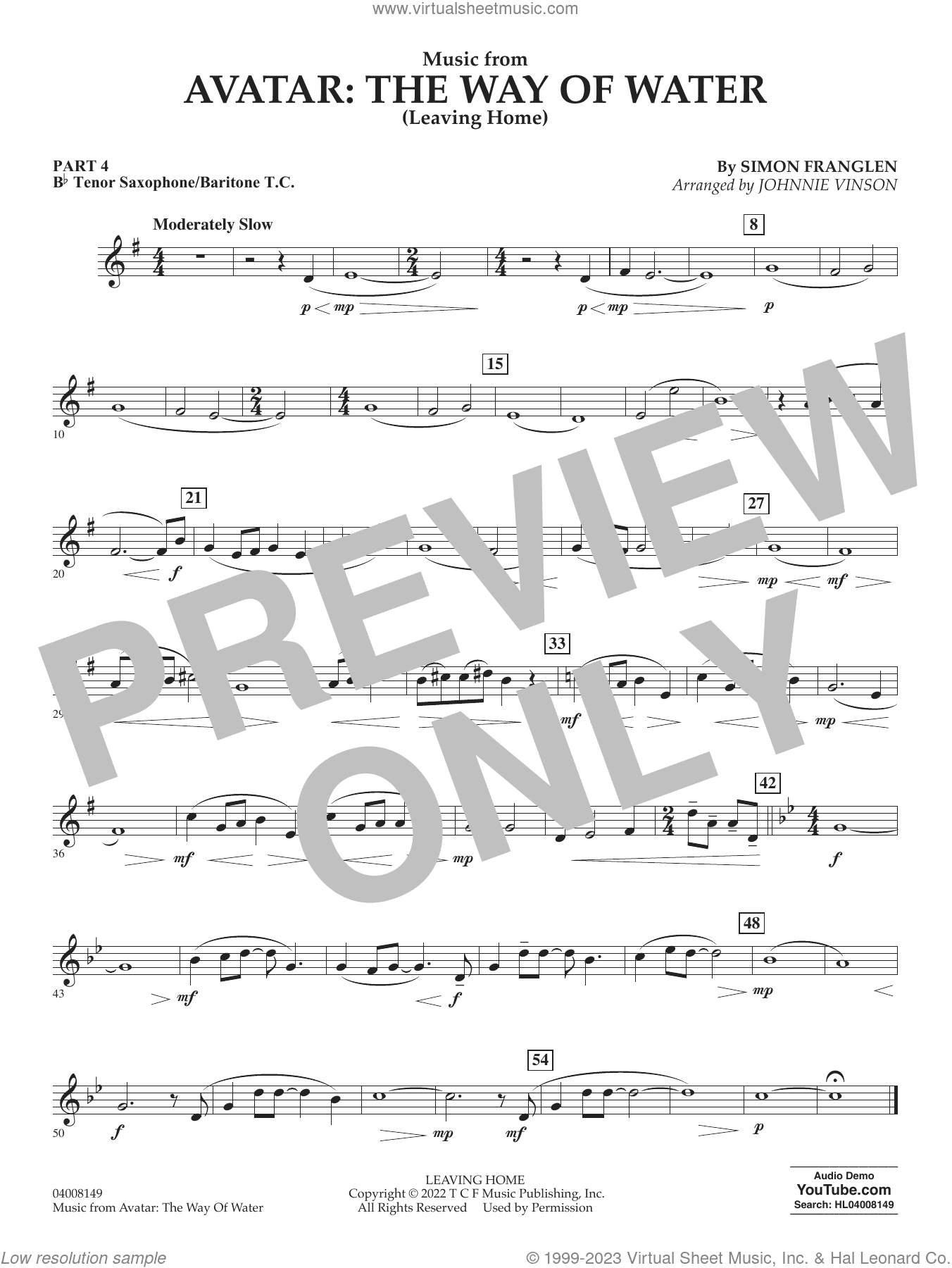 Music from Avatar: The Way Of Water (Leaving Home) (arr. Vinson)