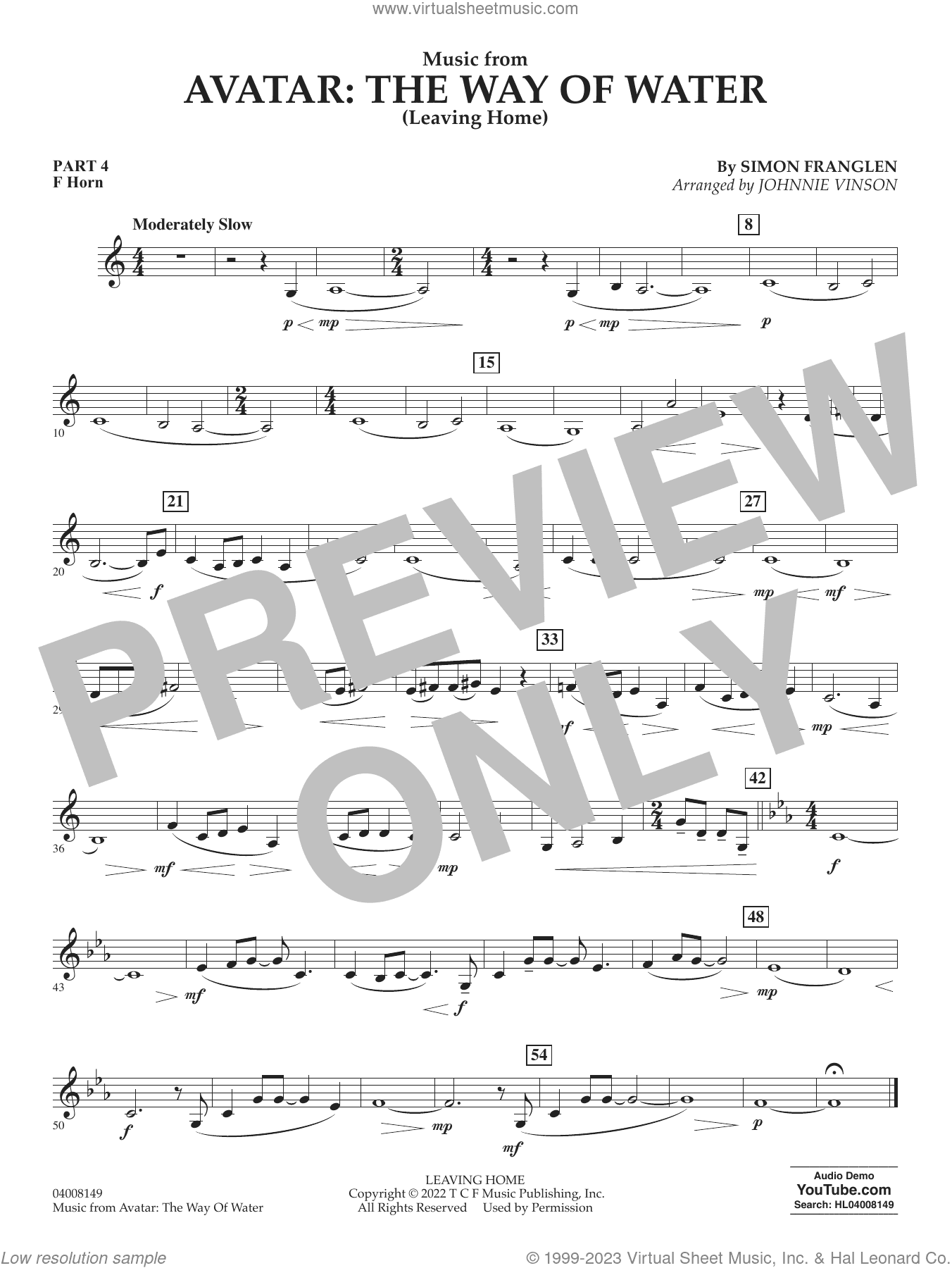 Music from Avatar: The Way Of Water (Leaving Home) (arr. Vinson)
