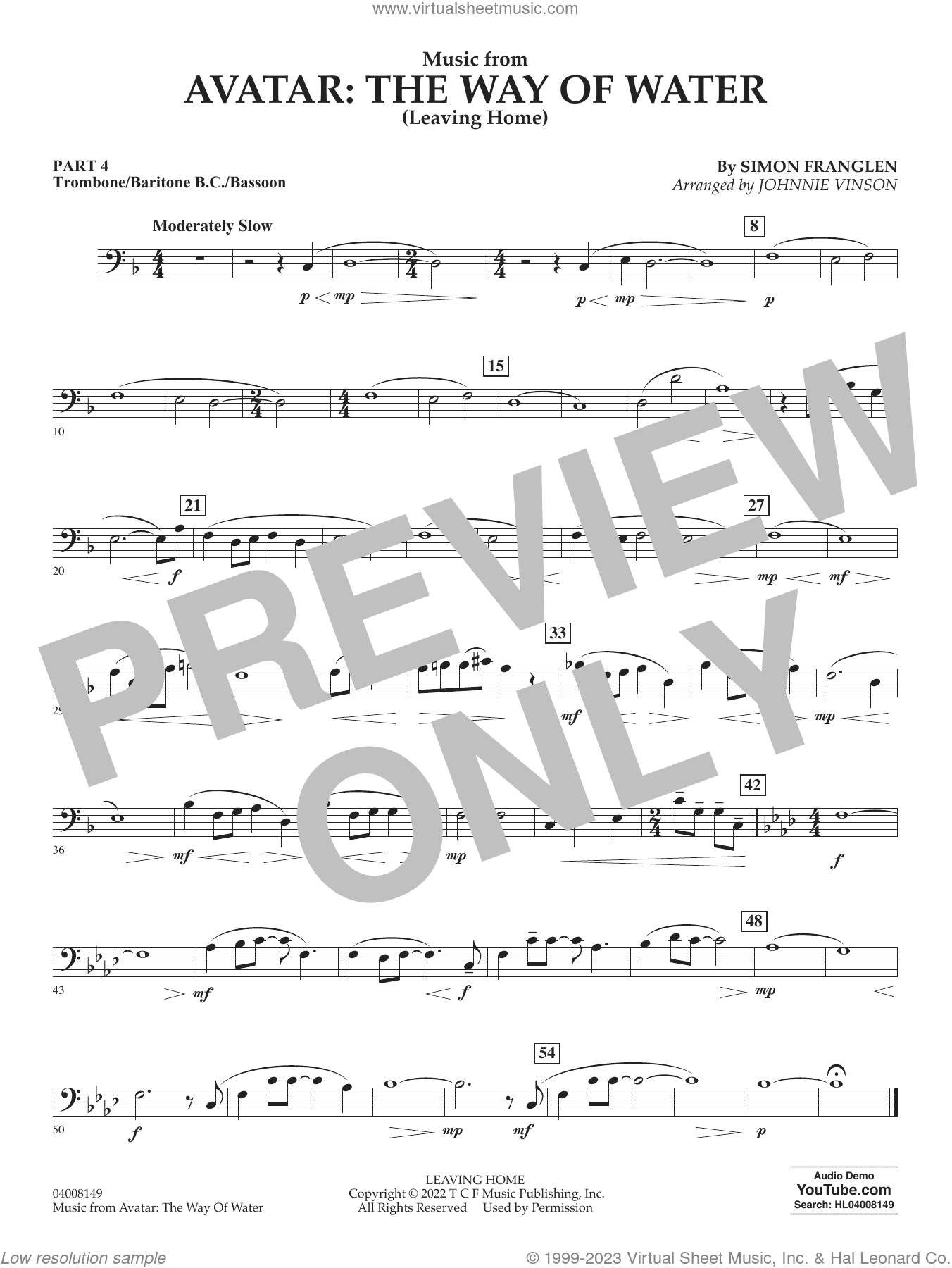 Music from Avatar: The Way Of Water (Leaving Home) (arr. Vinson)
