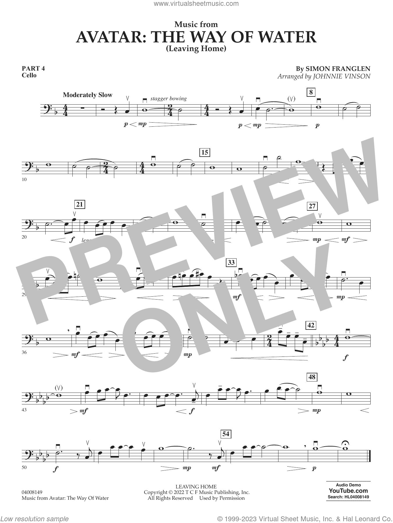 Music from Avatar: The Way Of Water (Leaving Home) (arr. Vinson)