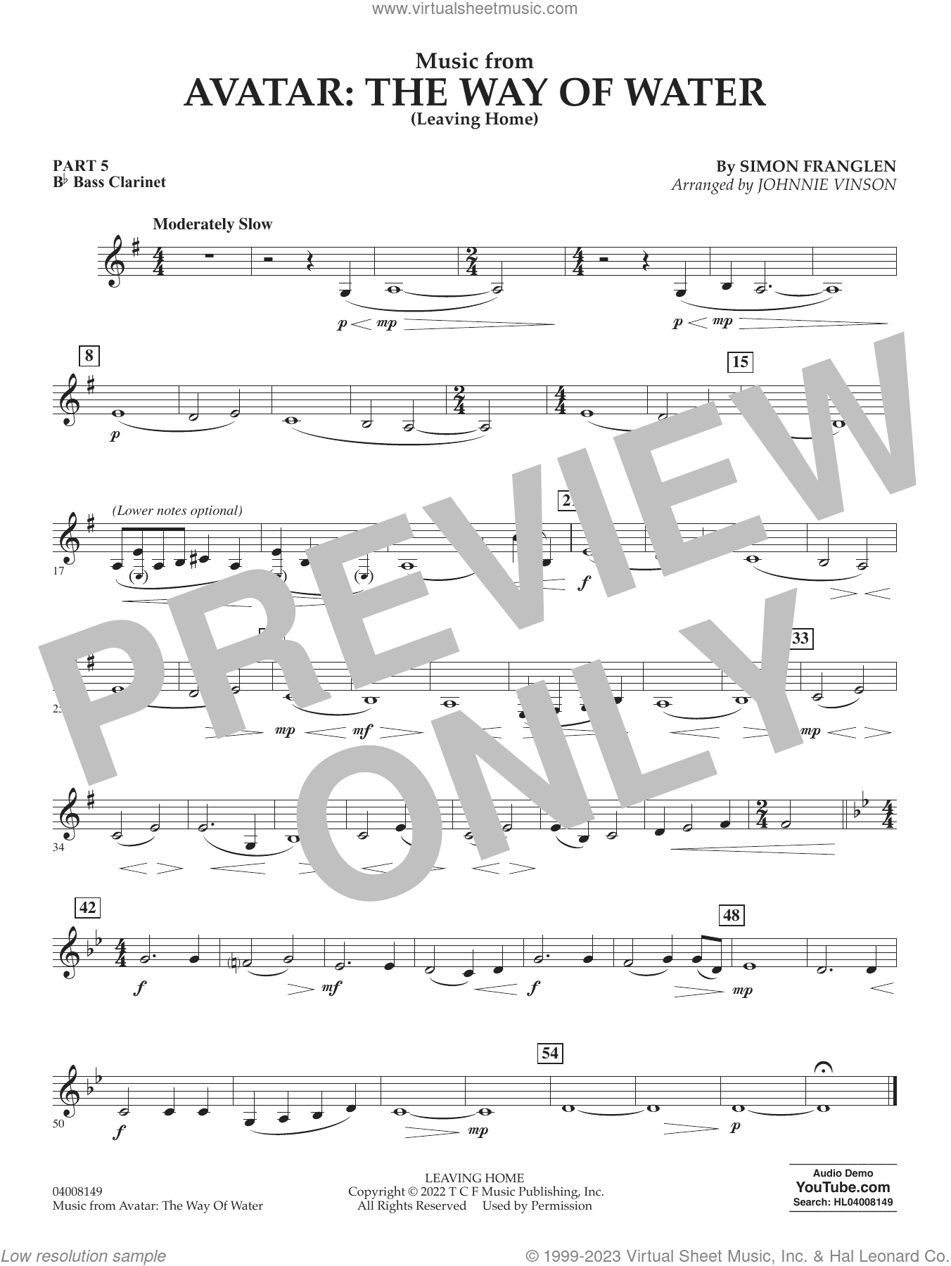Music from Avatar: The Way Of Water (Leaving Home) (arr. Vinson)
