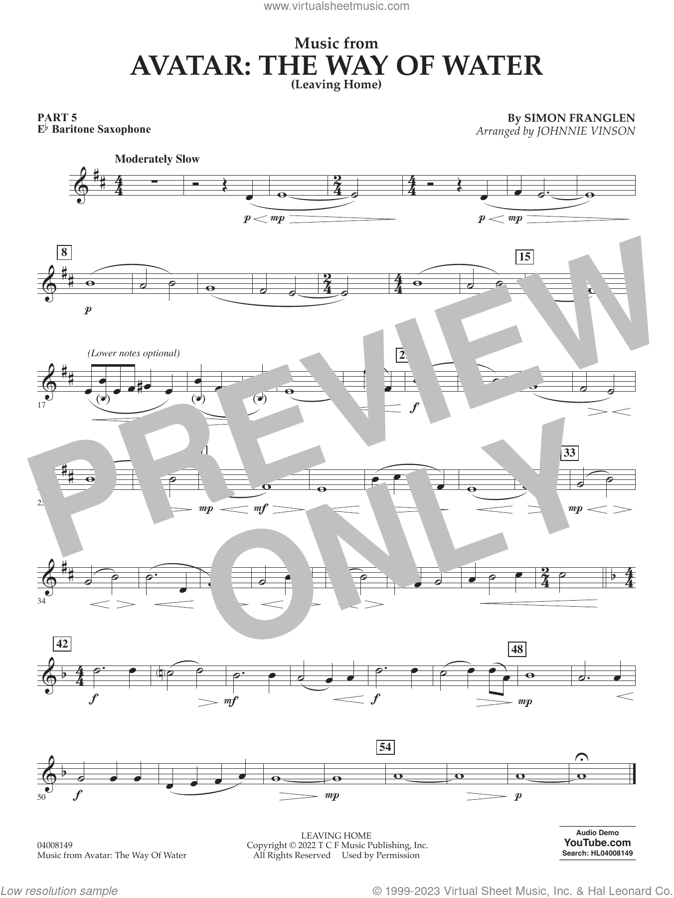 Music from Avatar: The Way Of Water (Leaving Home) (arr. Vinson)