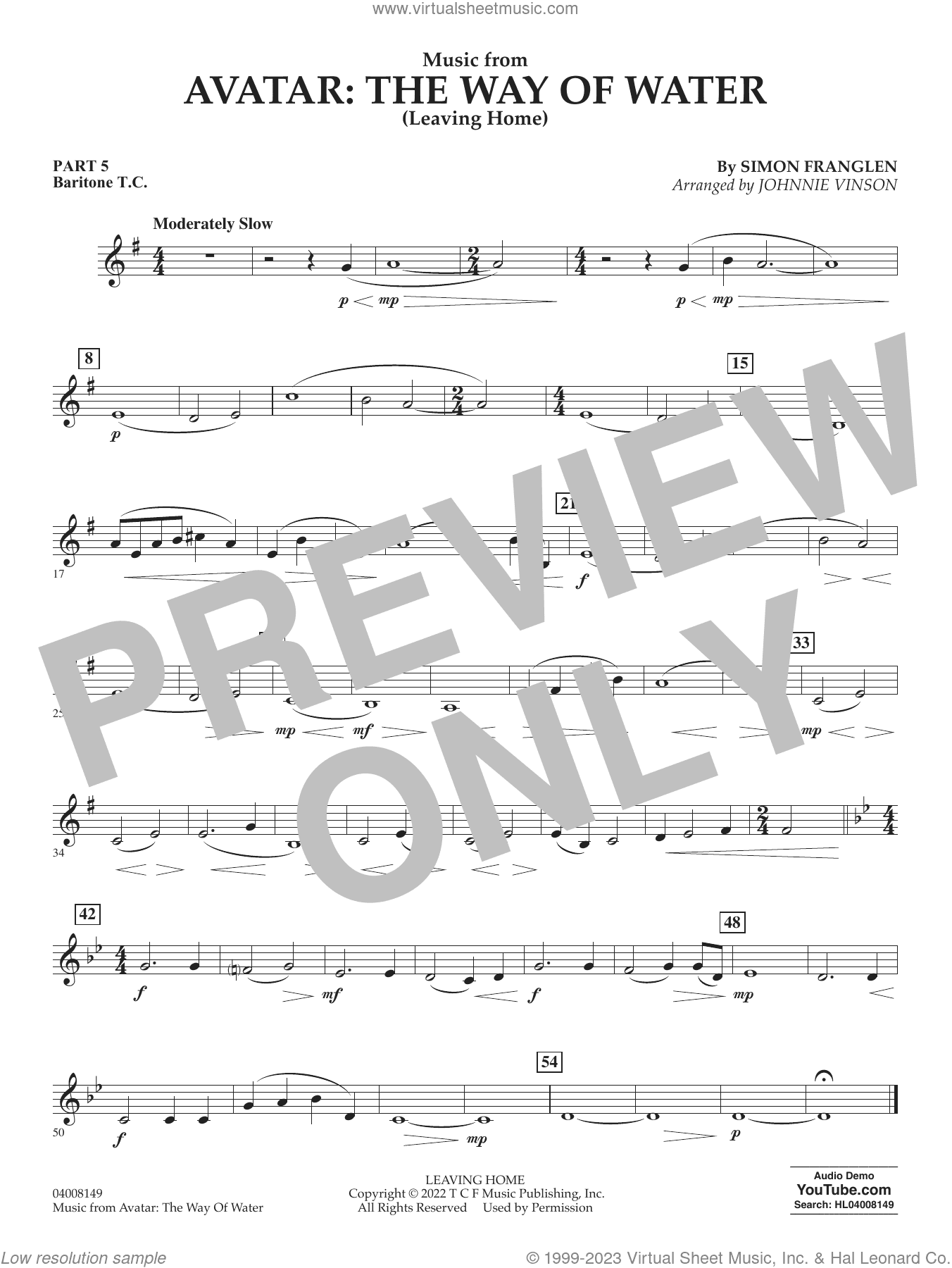 Music from Avatar: The Way Of Water (Leaving Home) (arr. Vinson)