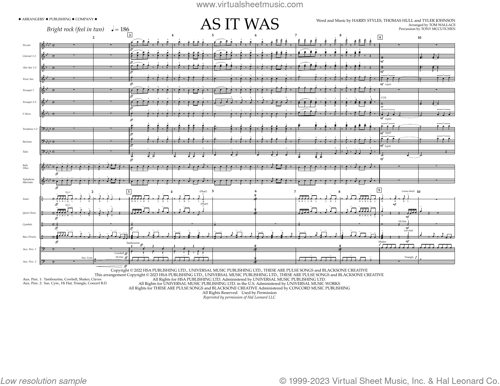 As It Was (arr. Tom Wallace) (COMPLETE)