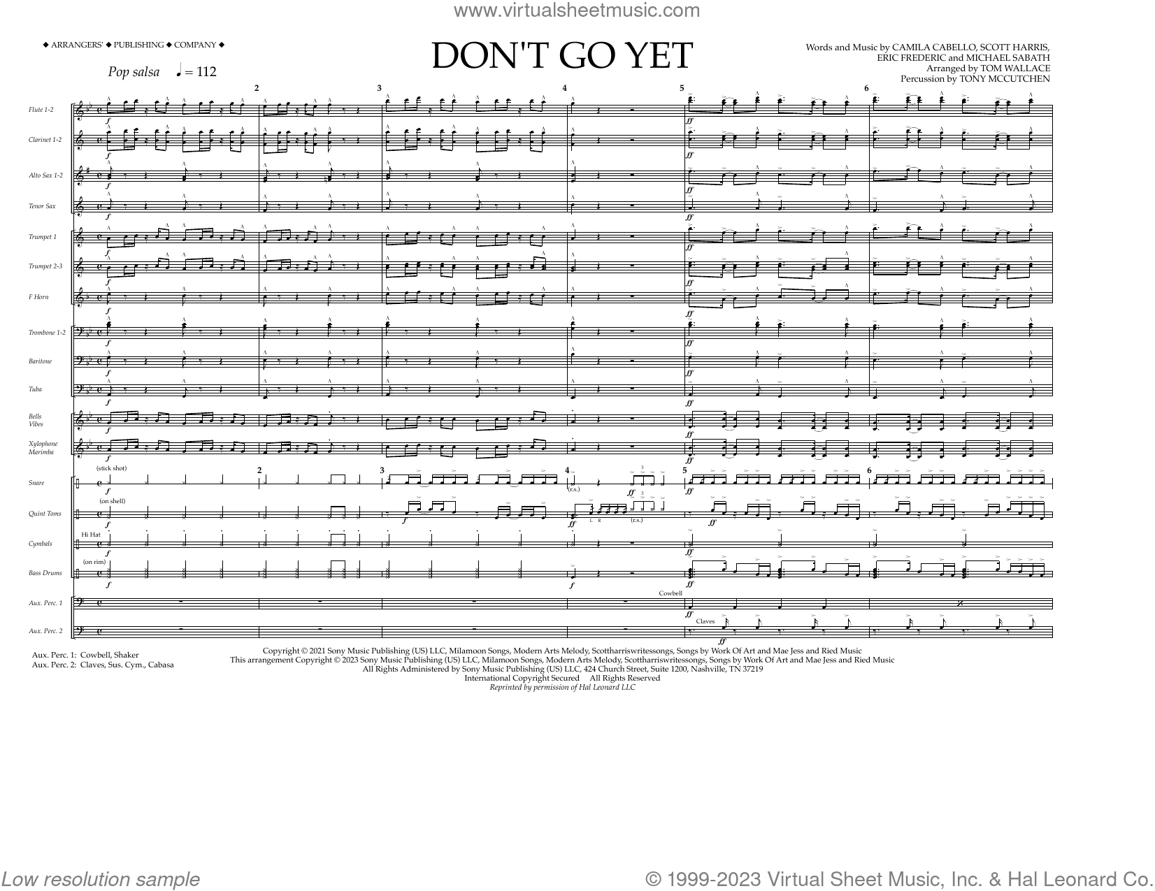 Don't Go Yet (arr. Tom Wallace) (COMPLETE)