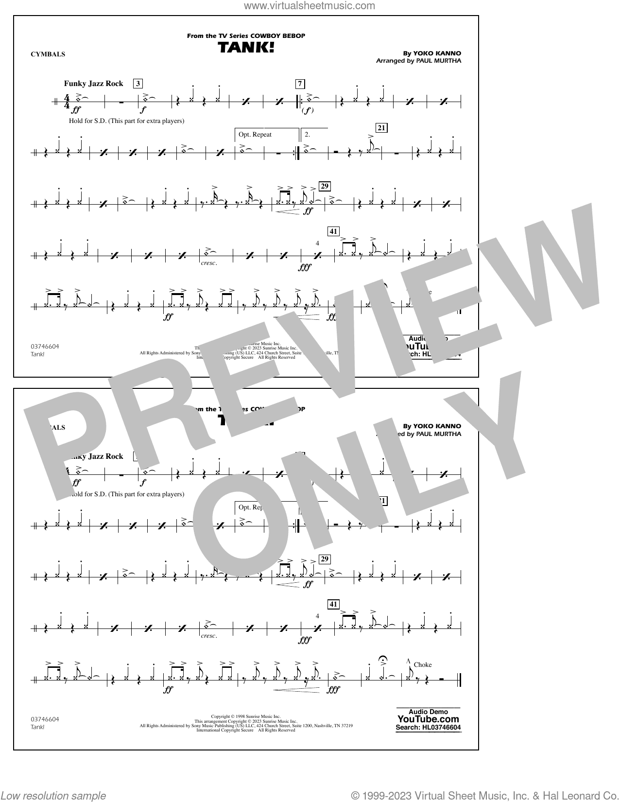 Tank! (from Cowboy Bebop) (arr. Murtha)
