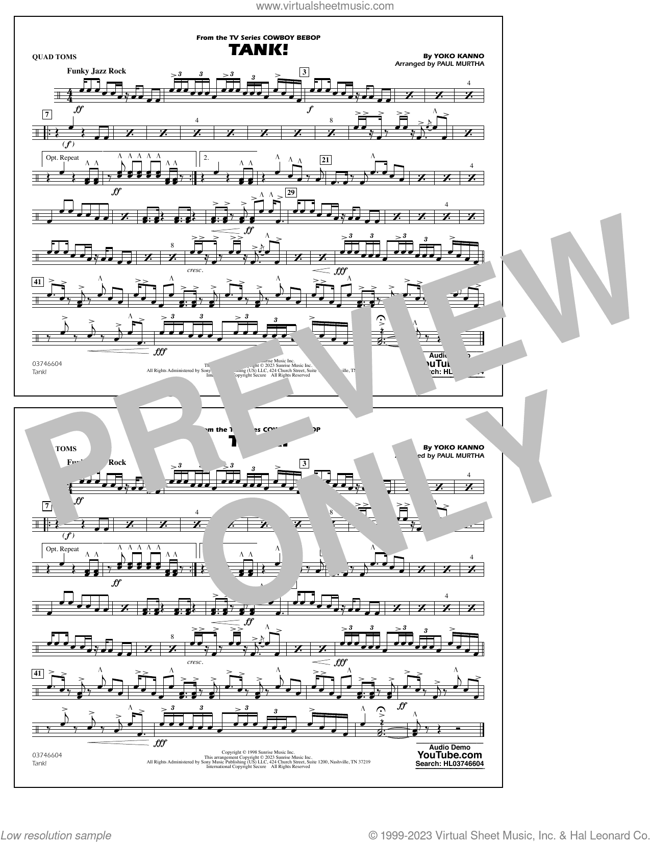 Tank! (from Cowboy Bebop) (arr. Murtha)