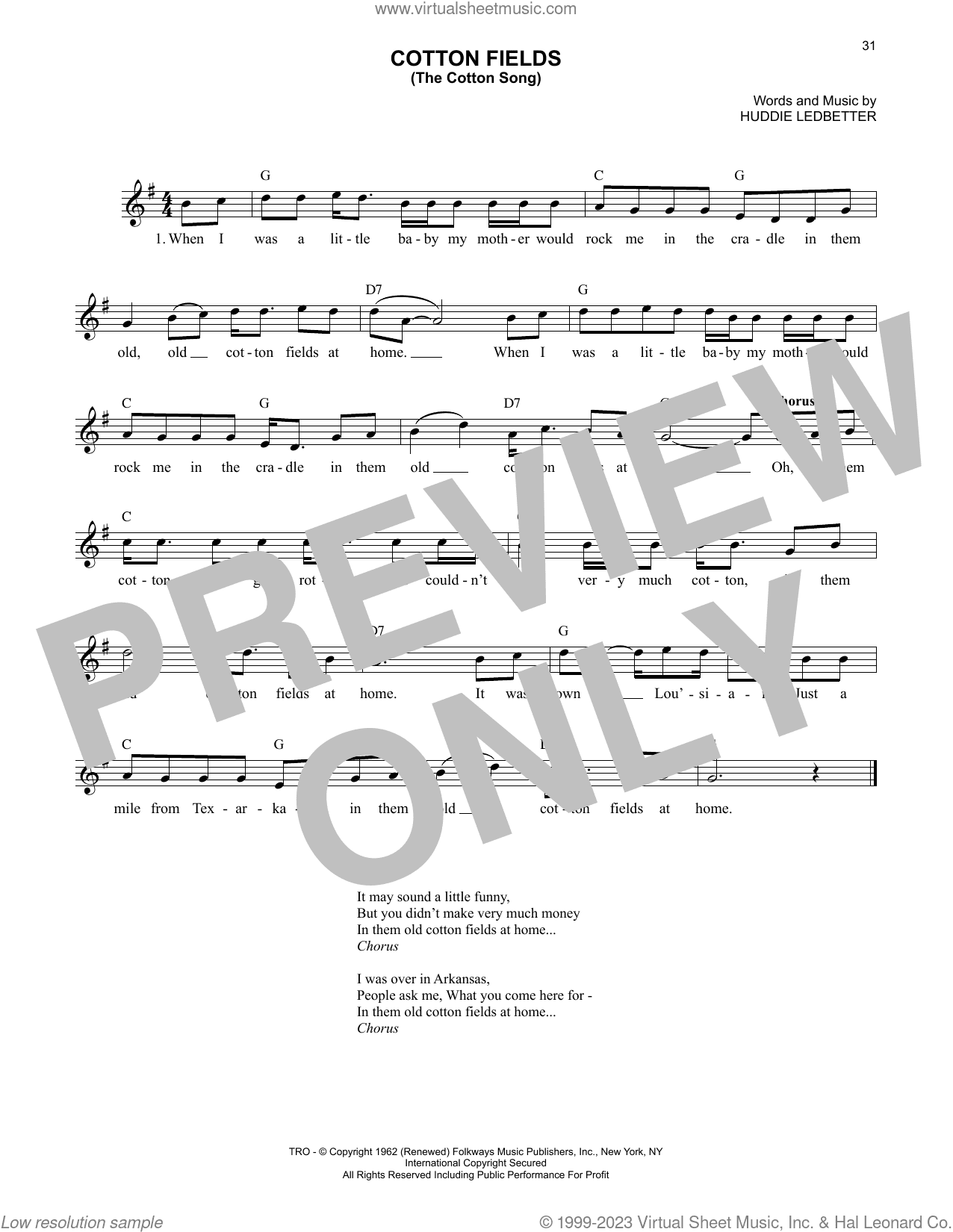 Cotton Fields (The Cotton Song)