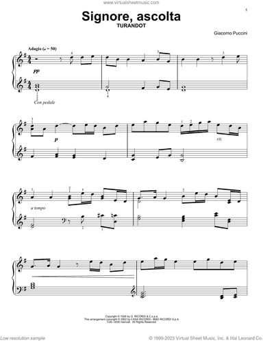 Signore Ascolta (from Turandot)