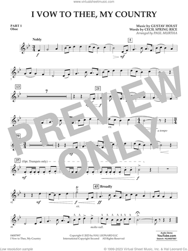 I Vow To Thee, My Country (arr. Paul Murtha)