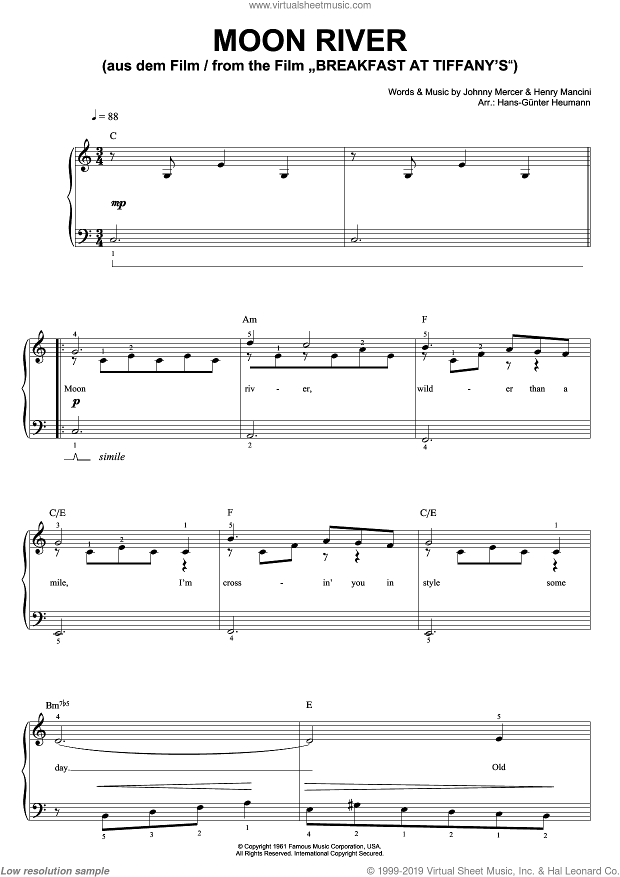 Moon River, (easy)