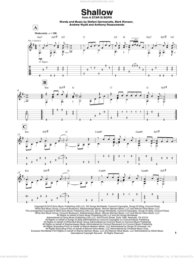 Shallow (from A Star Is Born), (intermediate)