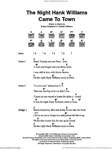 The Night Hank Williams Came To Town