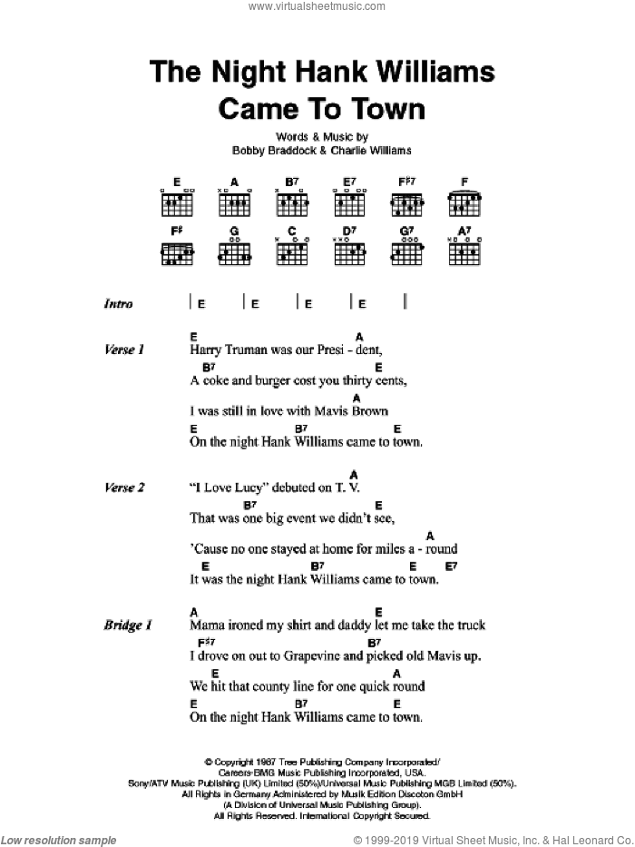The Night Hank Williams Came To Town