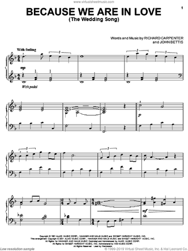Because We Are In Love (The Wedding Song)
