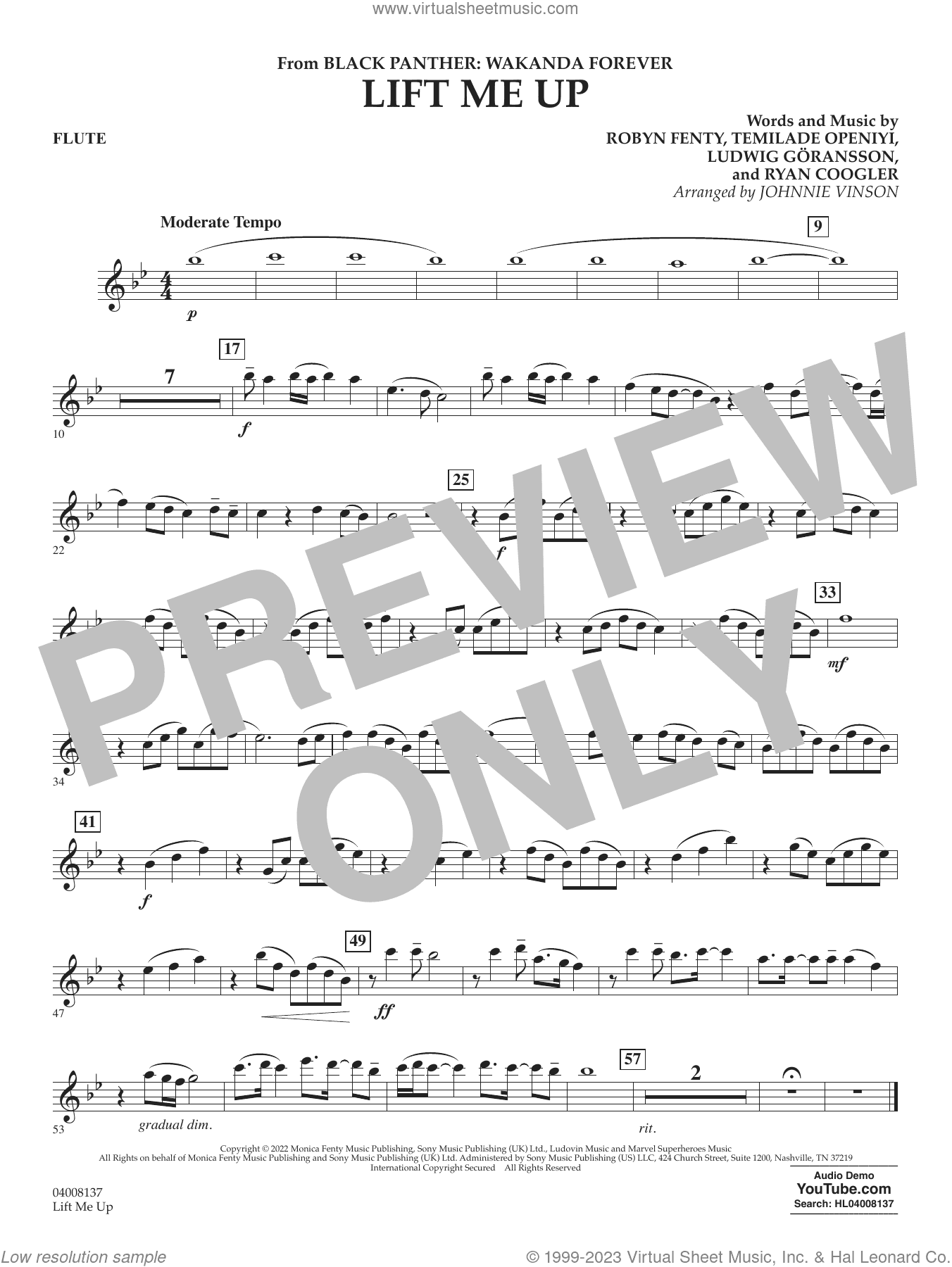 Lift Me Up (from Black Panther: Wakanda Forever) (arr. Vinson)