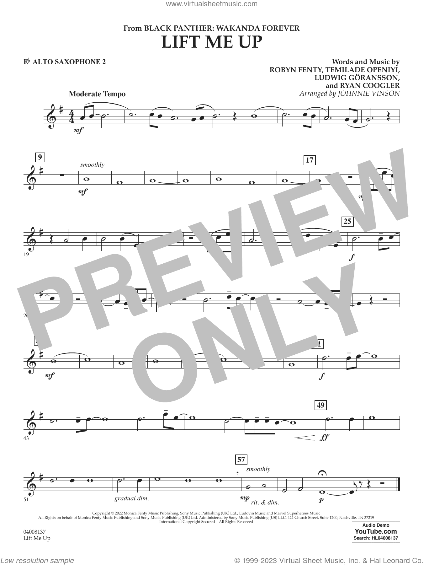 Lift Me Up (from Black Panther: Wakanda Forever) (arr. Vinson)
