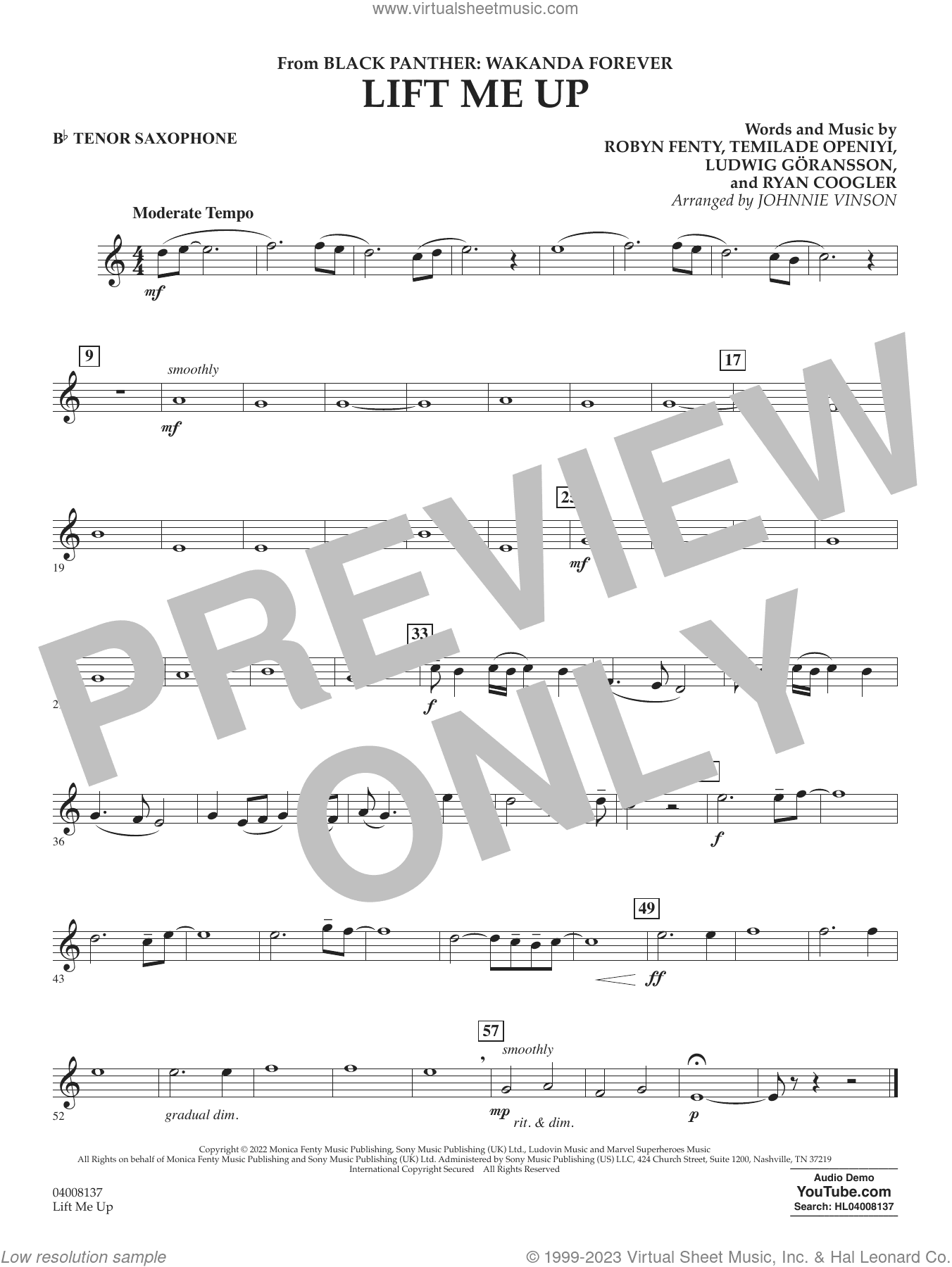 Lift Me Up (from Black Panther: Wakanda Forever) (arr. Vinson)