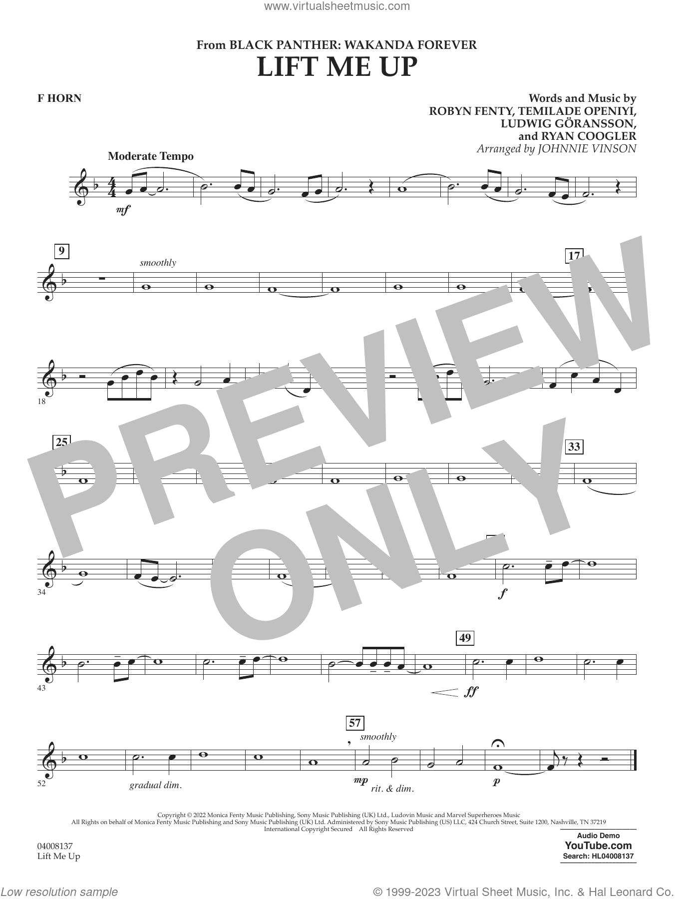 Lift Me Up (from Black Panther: Wakanda Forever) (arr. Vinson)