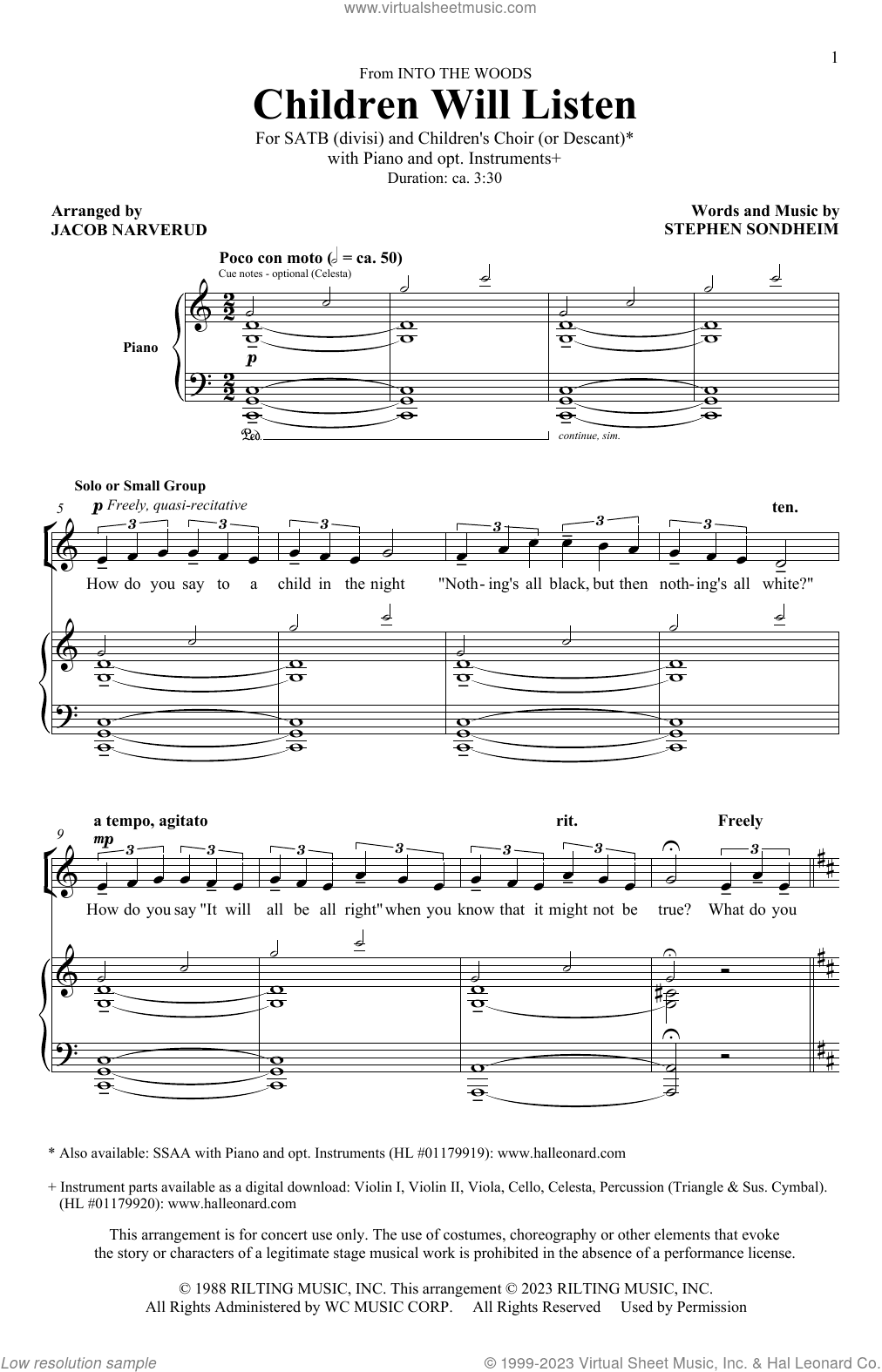 Children Will Listen (from Into The Woods) (arr. Jacob Narverud)
